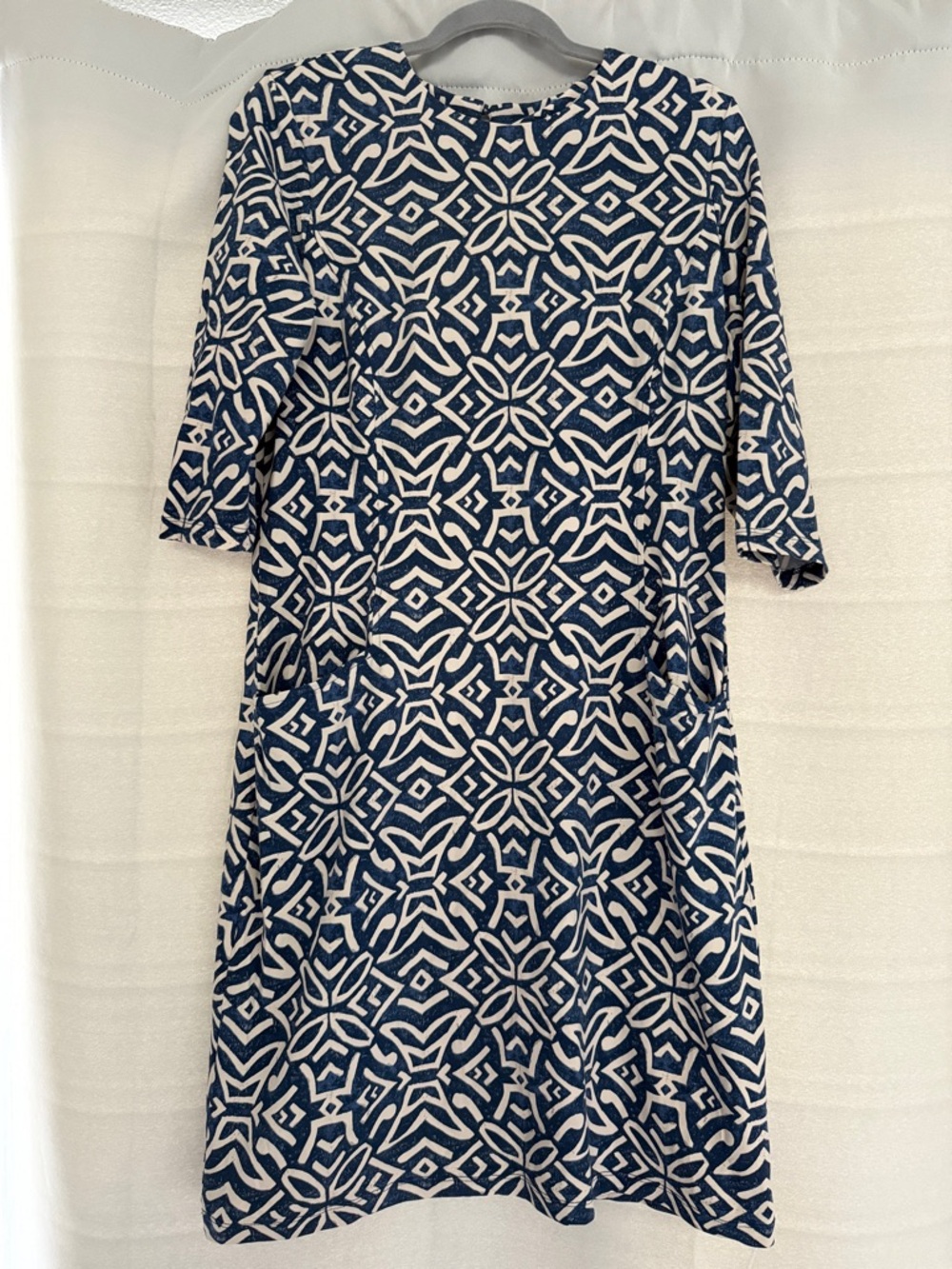 J McLaughlin Navy and White Patterned Women’s Dress